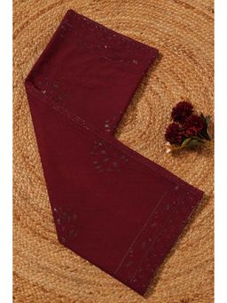 Soch - Womens Wine Mul Cotton Embroidered Dupatta