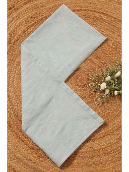 Soch - Womens Powder Blue Mul Cotton Botanical Machine Embroidered Dupatta