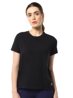 Amante - Solid Round Neck Short Sleeves Essential Basic Cotton T-shirt