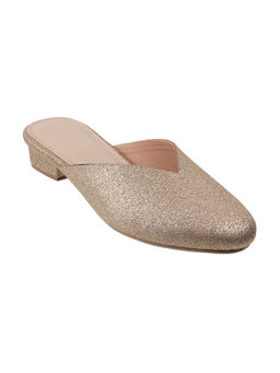 Metro - Womens Gold Mules Metro Embellished Gold Mules