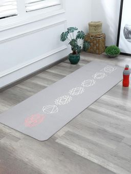 Saral Home - Anti Skid Yoga Exercise Rugs (Grey, Cotton)