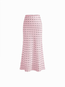 Cider - Satin Mid Rise Ruffle Bias Maxi Skirt
