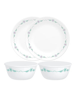 Corelle - Livingware English Garden 26cm Dinner Plate (2Pcs) & 177ml Katori (2Pcs) Pack of 4