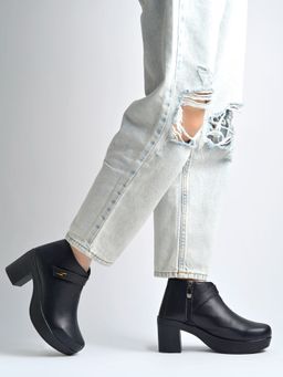 Shoetopia - Girl's Urban Edge Platform Ankle Boots _ Black