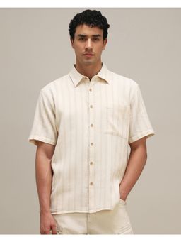 Mufti - Rich Eggshell White Stripes Men Shirt