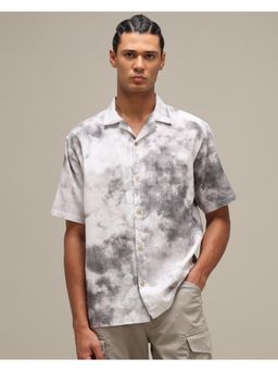 Mufti - Bright Cloud White Tie and Dye Men Shirt