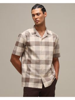 Mufti - Muted Brown Checks Men Shirt