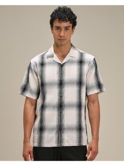 Mufti - Rich Eggshell White Checks Men Shirt