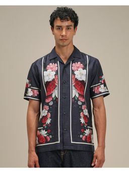 Mufti - Jet Navy Blue Floral Men Shirt