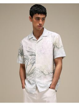 Mufti - Light White Printed Men Shirt