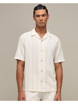 Mufti - Rich Eggshell White Stripes Men Shirt