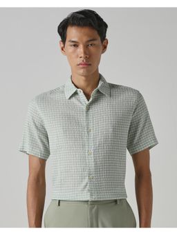Mufti - Light Sage Green Checks Men Shirt