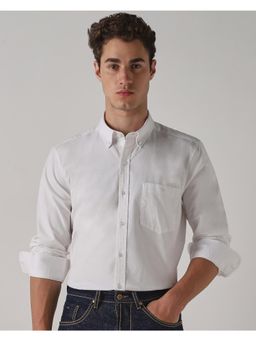 Mufti - Snow White Solid/Plain Men Shirt