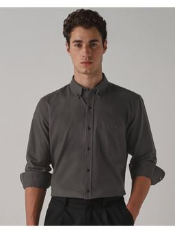 Mufti - Dark Grey Solid/Plain Men Shirt