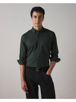 Mufti - Dark Forest Green Solid/Plain Men Shirt
