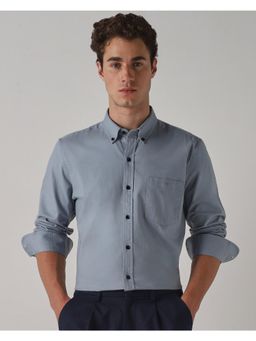 Mufti - Pale Powder Blue Solid/Plain Men Shirt
