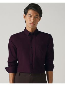 Mufti - Deep Purple Red Solid/Plain Men Shirt