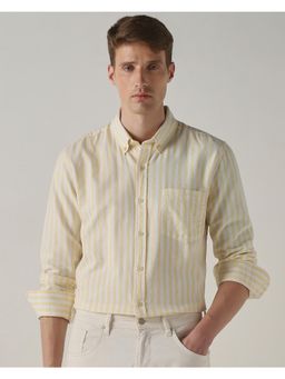 Mufti - Soft Yellow Stripes Men Shirt