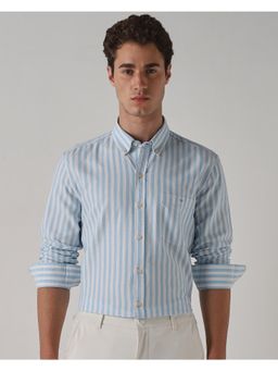 Mufti - Pale Powder Blue Stripes Men Shirt