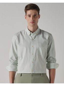 Mufti - Muted Sage Green Stripes Men Shirt