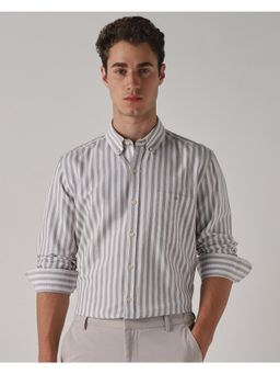 Mufti - Soft Slate Grey Stripes Men Shirt