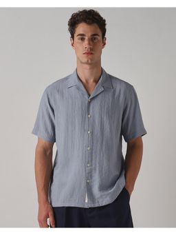 Mufti - Steel Blue Solid/Plain Men Shirt