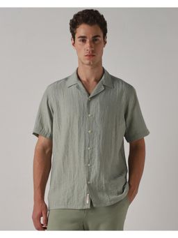 Mufti - Muted Sage Green Solid/Plain Men Shirt