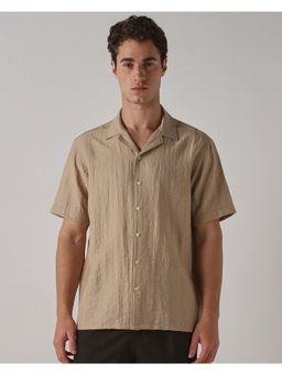 Mufti - Dusty Beige Solid/Plain Men Shirt