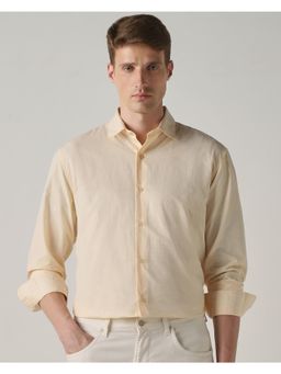 Mufti - Light Yellow Checks Men Shirt
