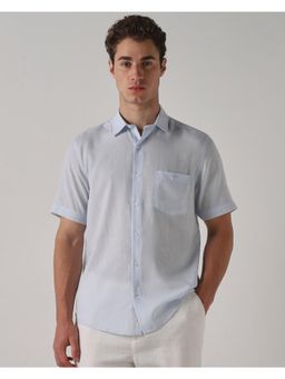 Mufti - Light Powder Blue Solid/Plain Men Shirt