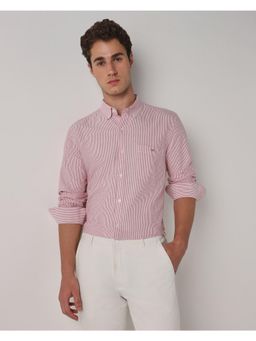 Mufti - Rich Cherry Pink Stripes Men Shirt