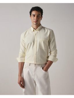 Mufti - Light Yellow Stripes Men Shirt