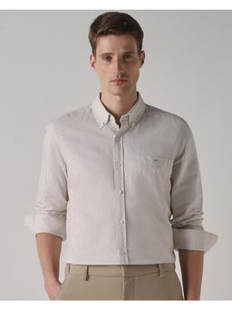 Mufti - Muted Beige Stripes Men Shirt