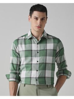 Mufti - Medium Forest Green Checks Men Shirt