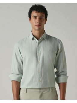 Mufti - Muted Sage Green Stripes Men Shirt