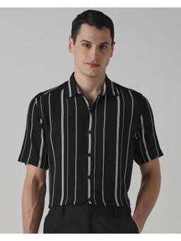 Mufti - Jet Black Stripes Men Shirt