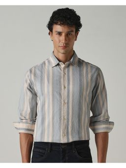 Mufti - Light Multi-Color Stripes Men Shirt