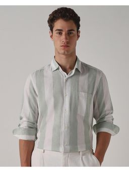 Mufti - Muted Sage Green Stripes Men Shirt