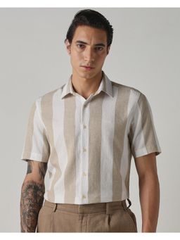 Mufti - Muted Beige Stripes Men Shirt