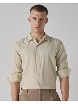 Mufti - Soft Beige Self Design Men Shirt