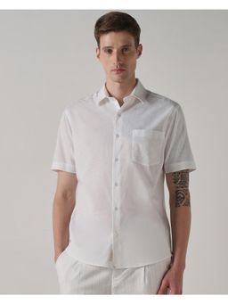 Mufti - Rich Snow White Solid/Plain Men Shirt
