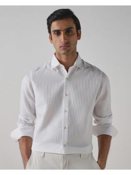 Mufti - Rich Eggshell White Textured Men Shirt