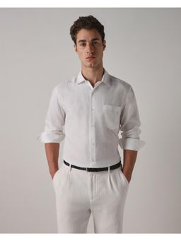 Mufti - Snow White Solid/Plain Men Shirt