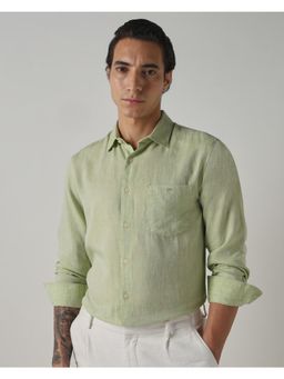 Mufti - Light Sage Green Solid/Plain Men Shirt