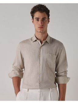 Mufti - Soft Beige Solid/Plain Men Shirt