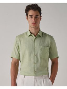 Mufti - Light Sage Green Solid/Plain Men Shirt
