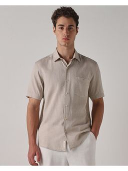 Mufti - Soft Beige Solid/Plain Men Shirt