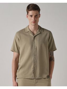 Mufti - Muted Olive Green Solid/Plain Men Shirt