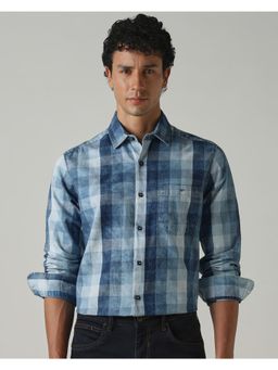 Mufti - Iced Light Blue Checks Men Shirt