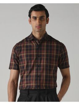 Mufti - Rich Brown Checks Men Shirt